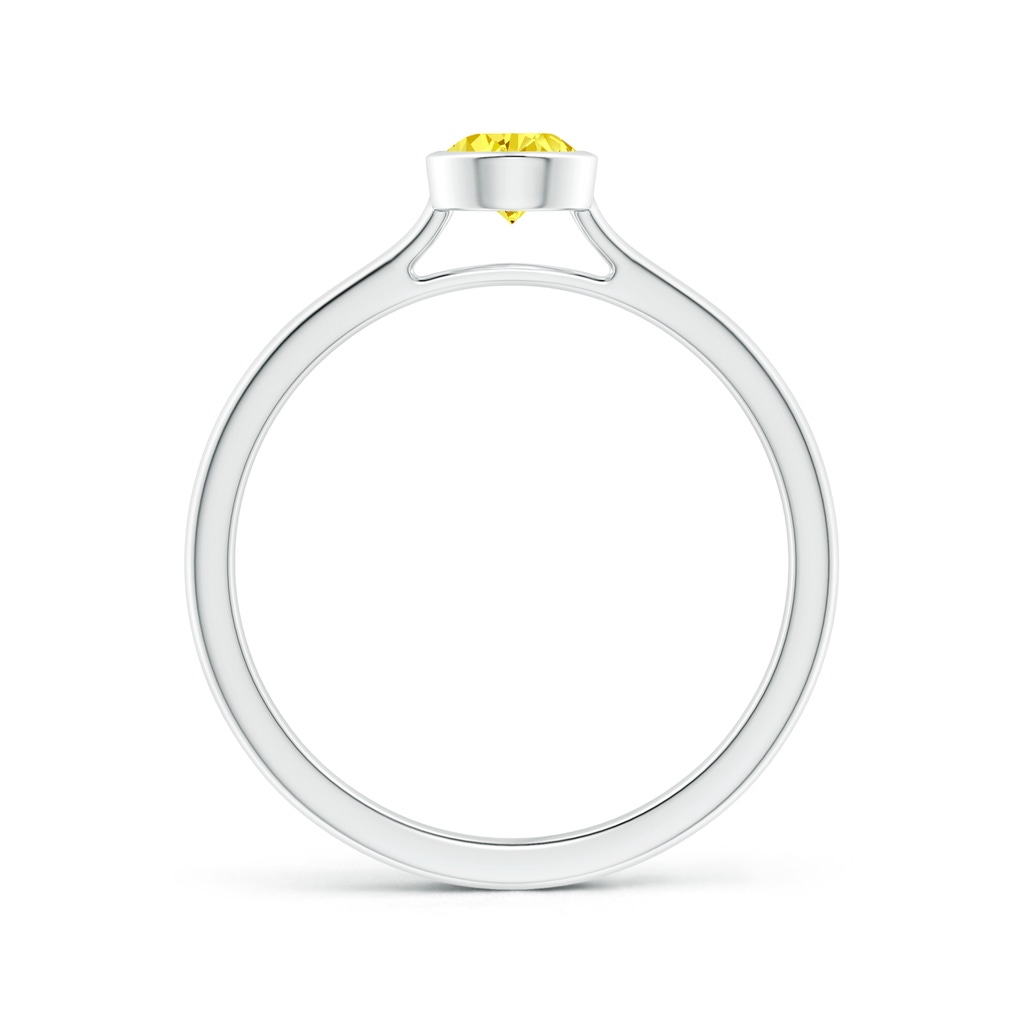 6x4mm Labgrown Bezel-Set Solitaire Pear-Shaped Lab-Grown Fancy Intense Yellow Diamond Engagement Ring in White Gold - side 199
