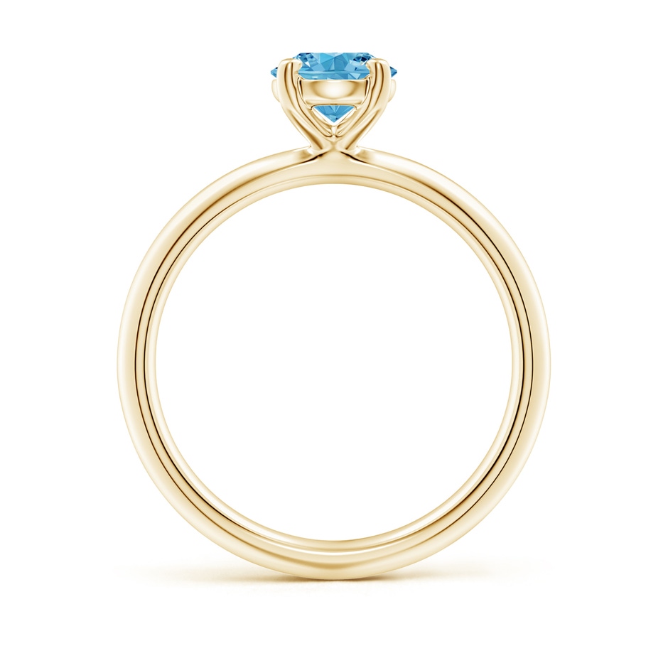 8x6mm Labgrown Oval Lab-Grown Fancy Intense Blue Diamond Solitaire Knife-Edge Shank Engagement Ring in Yellow Gold side 199