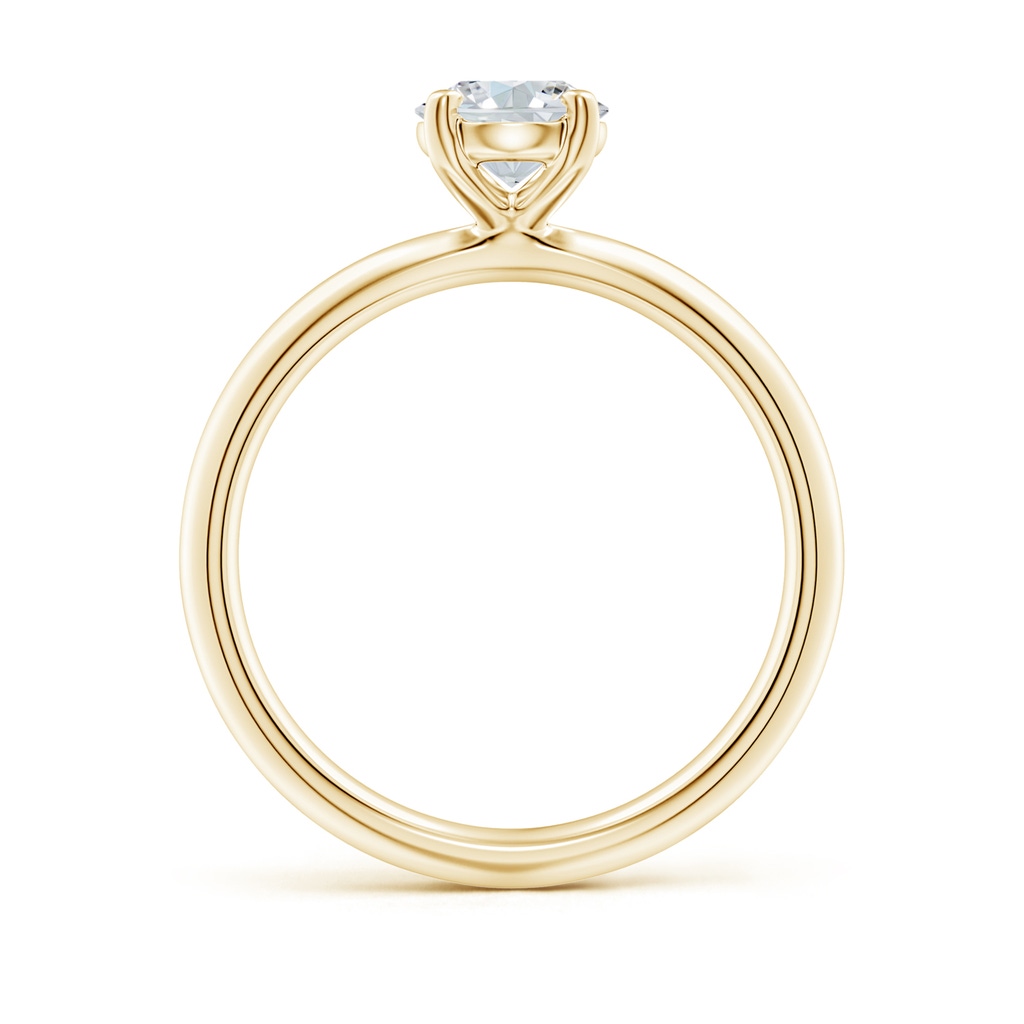 8x6mm FGVS Lab-Grown Oval Diamond Solitaire Knife-Edge Shank Engagement Ring in Yellow Gold - side 199