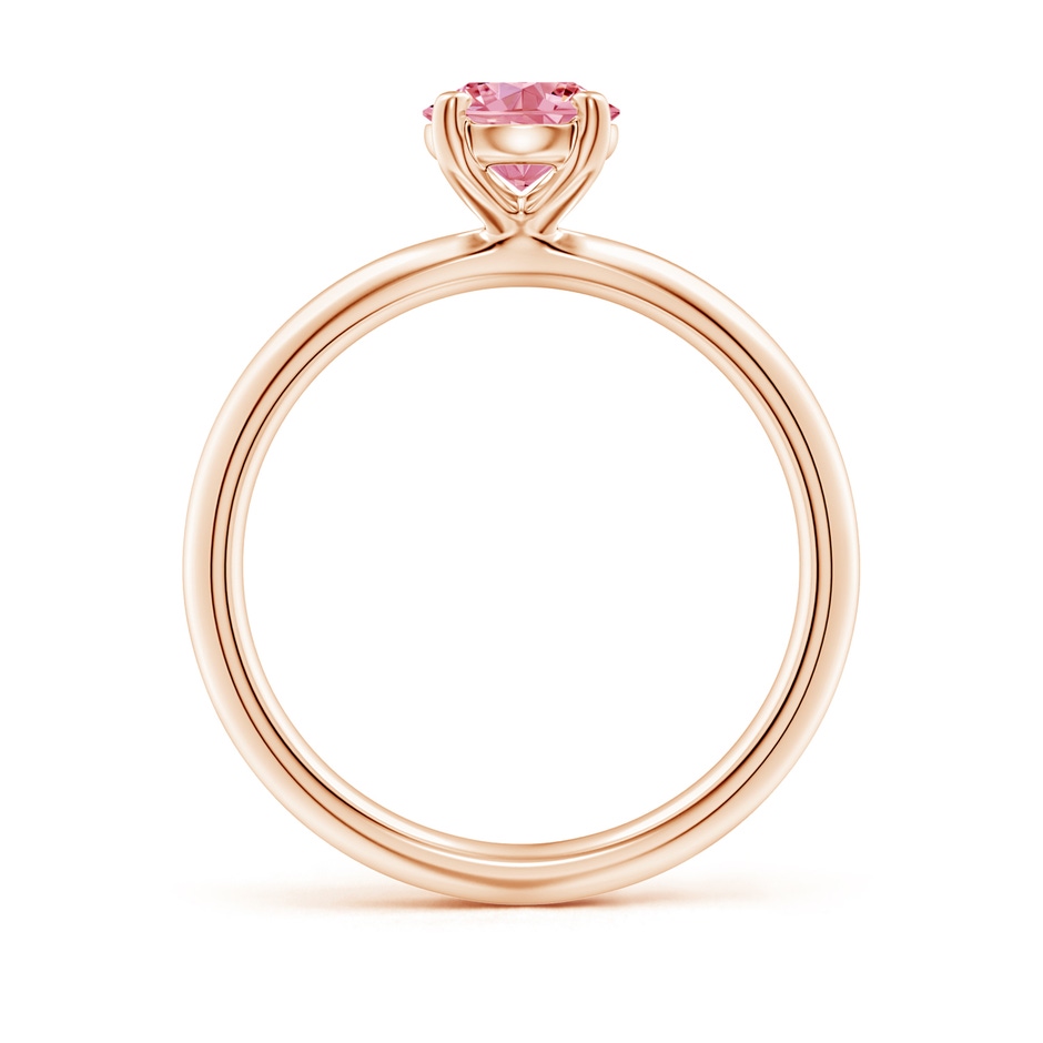 8x6mm Labgrown Oval Lab-Grown Fancy Intense Pink Diamond Solitaire Knife-Edge Shank Engagement Ring in Rose Gold side 199