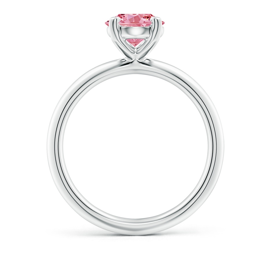 9x7mm Labgrown Oval Lab-Grown Fancy Intense Pink Diamond Solitaire Knife-Edge Shank Engagement Ring in P950 Platinum side 199