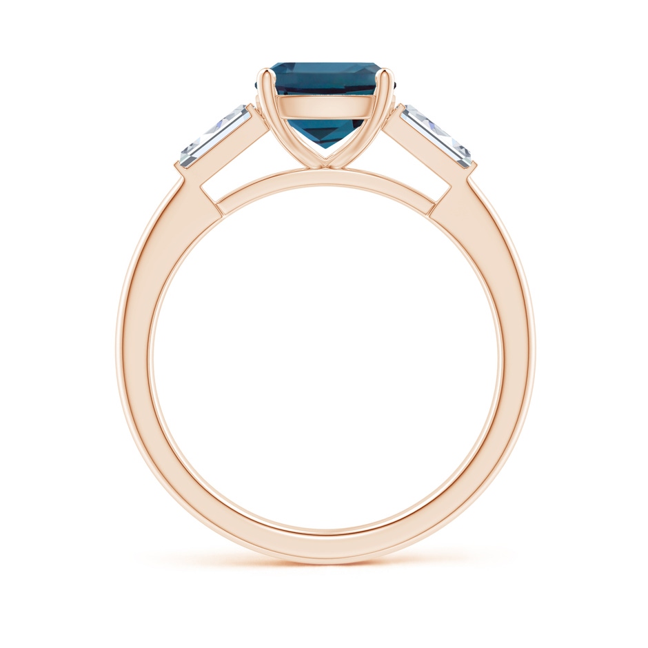 7mm Labgrown Cushion Lab-Grown Alexandrite Ring with Bar-Set Tapered Baguette Diamonds in 18K Rose Gold side 199