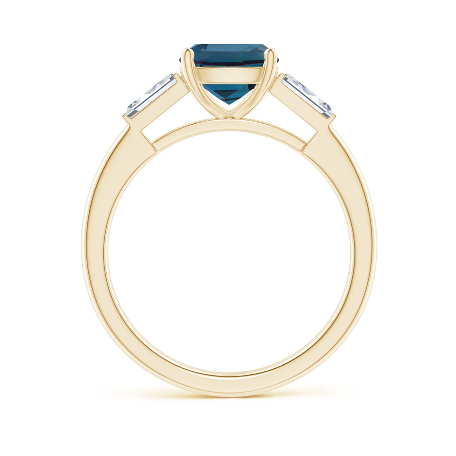 7mm Labgrown Cushion Lab-Grown Alexandrite Ring with Bar-Set Tapered Baguette Diamonds in 18K Yellow Gold side 199