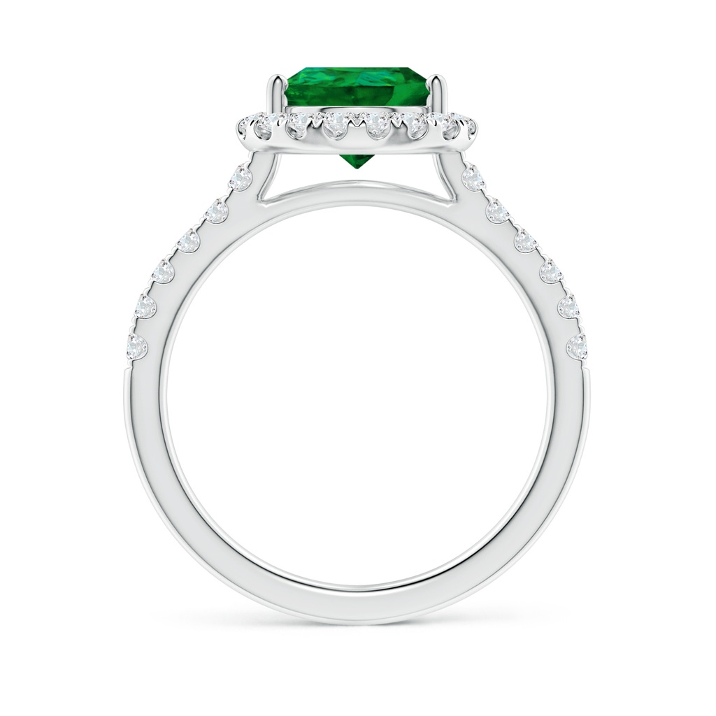 10x8mm Labgrown Lab-Grown Pear-Shaped Emerald Halo Engagement Ring in P950 Platinum - side 199