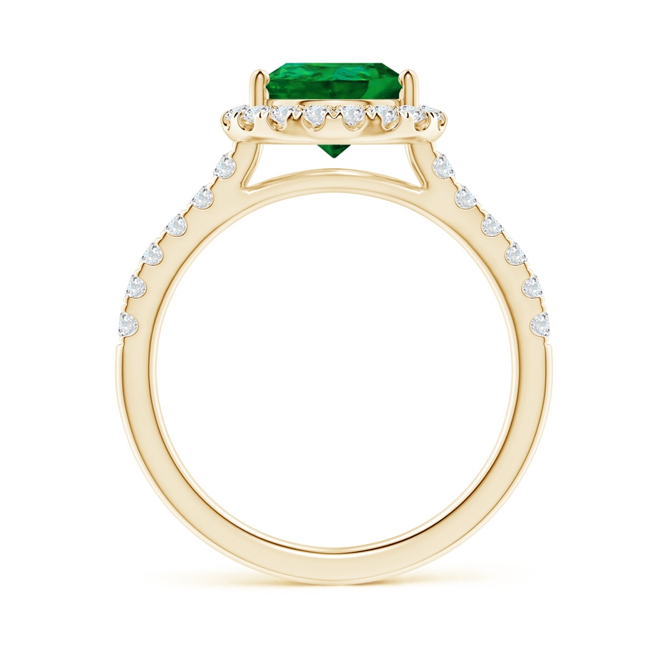 10x8mm Labgrown Lab-Grown Pear-Shaped Emerald Halo Engagement Ring in Yellow Gold side 199