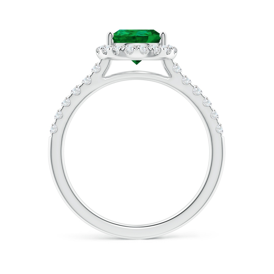 9x7mm Labgrown Lab-Grown Pear-Shaped Emerald Halo Engagement Ring in White Gold side 199