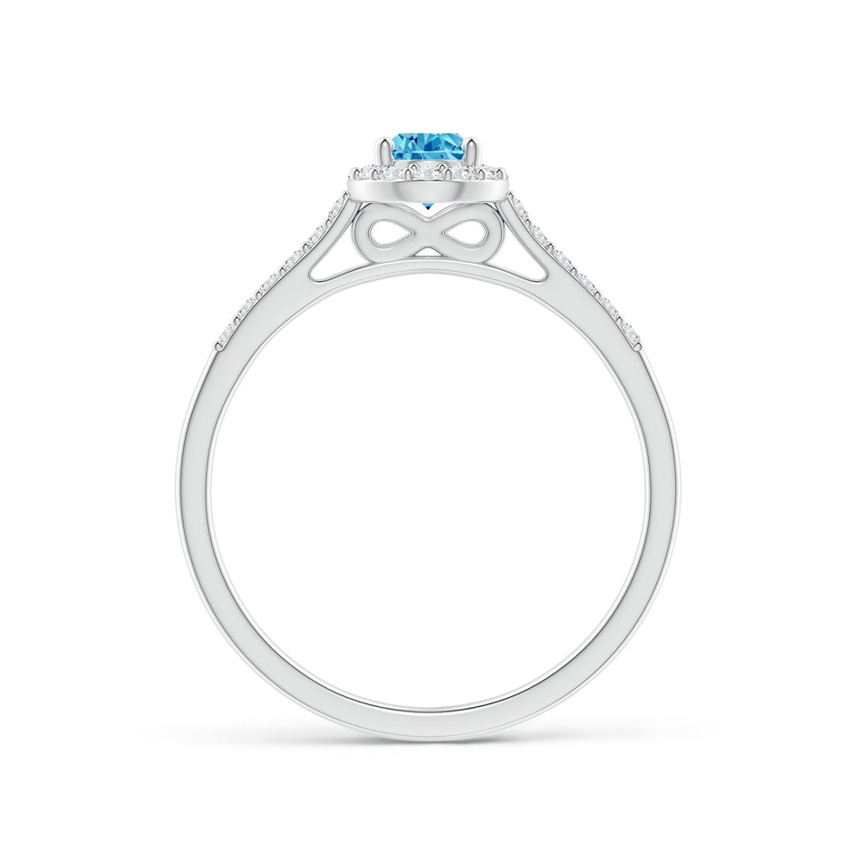 6x4mm Labgrown Pear-Shaped Lab-Grown Fancy Intense Blue Diamond Halo Engagement Ring with Accents in 18K White Gold side 199