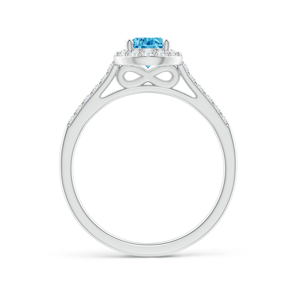 7x5mm Labgrown Pear-Shaped Lab-Grown Fancy Intense Blue Diamond Halo Engagement Ring with Accents in White Gold side 199