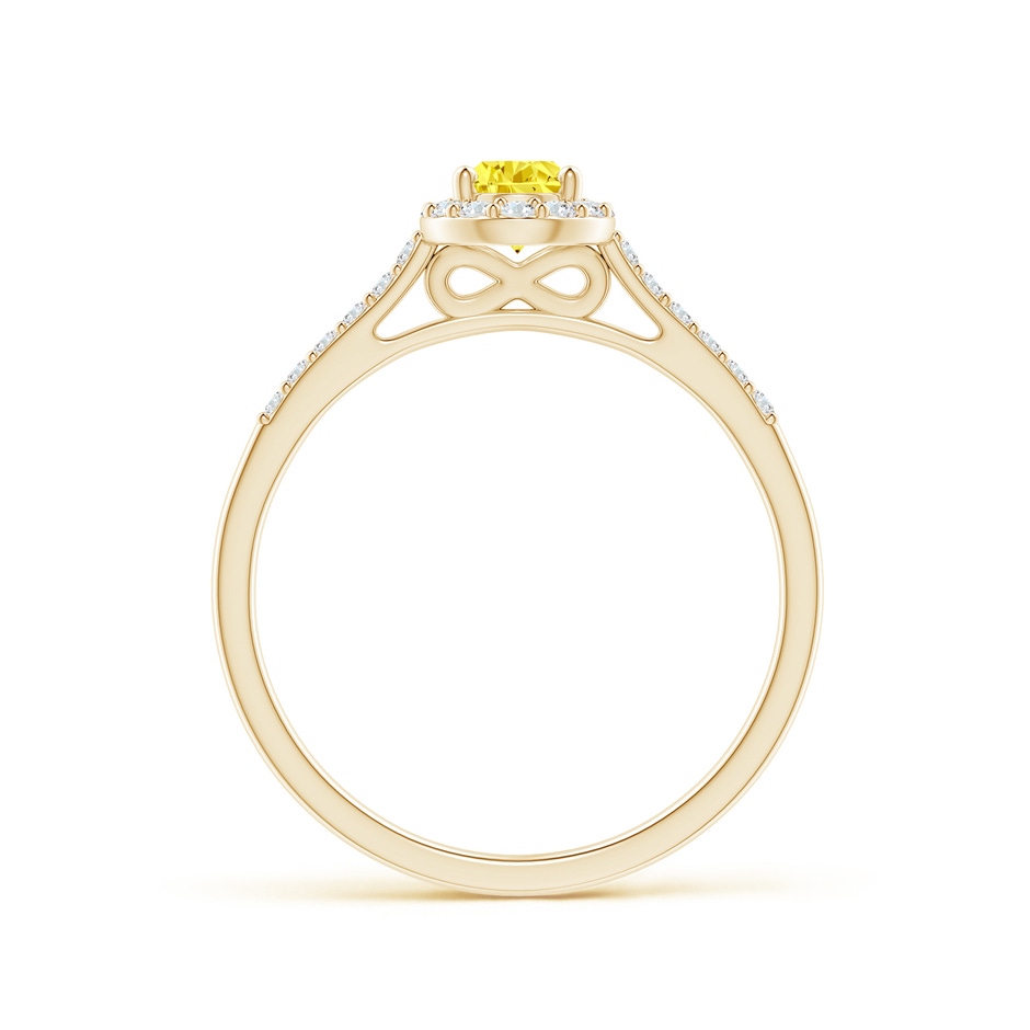 6x4mm Labgrown Pear-Shaped Lab-Grown Fancy Intense Yellow Diamond Halo Engagement Ring with Accents in 18K Yellow Gold side 199