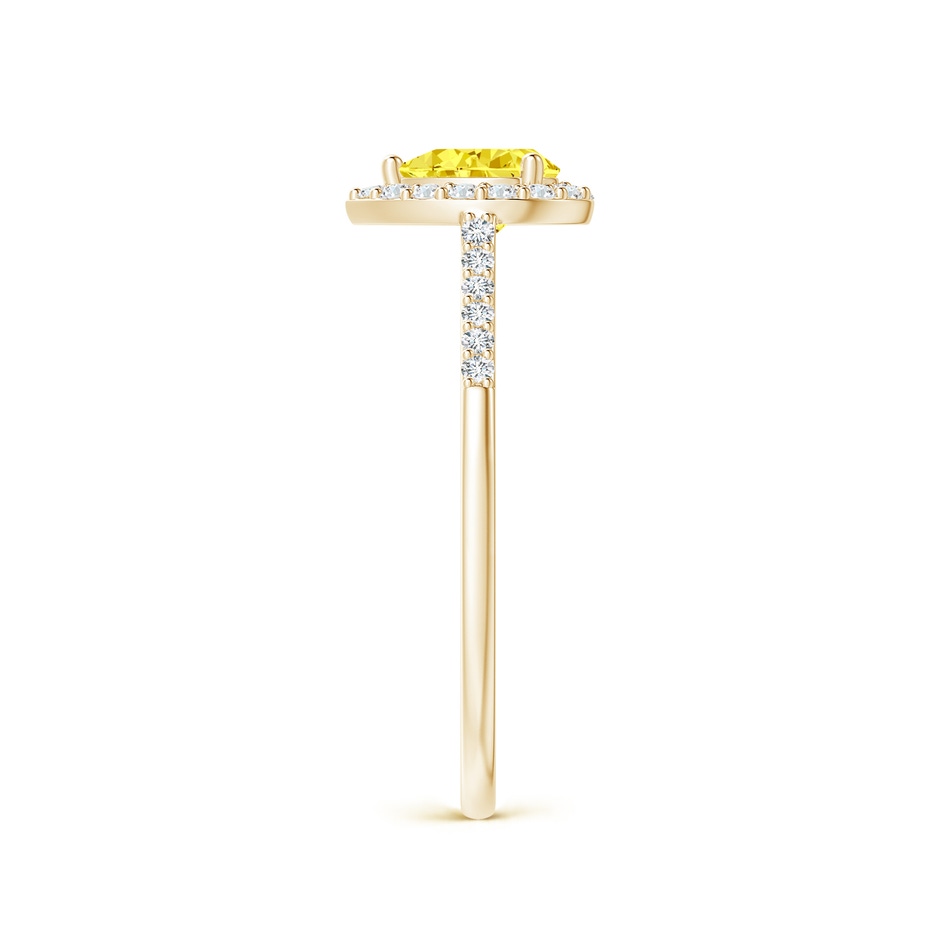 6x4mm Labgrown Pear-Shaped Lab-Grown Fancy Intense Yellow Diamond Halo Engagement Ring with Accents in 18K Yellow Gold side 299