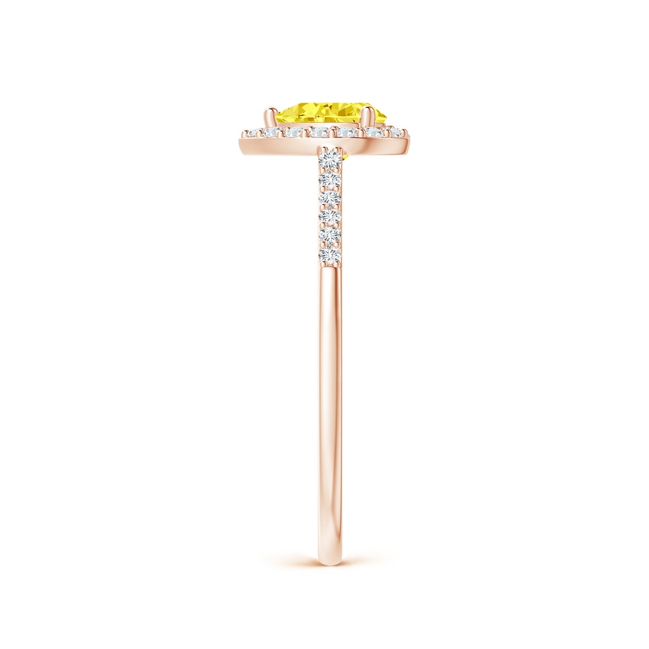 6x4mm Labgrown Pear-Shaped Lab-Grown Fancy Intense Yellow Diamond Halo Engagement Ring with Accents in Rose Gold side 299