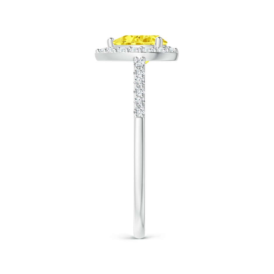 7x5mm Labgrown Pear-Shaped Lab-Grown Fancy Intense Yellow Diamond Halo Engagement Ring with Accents in P950 Platinum side 299