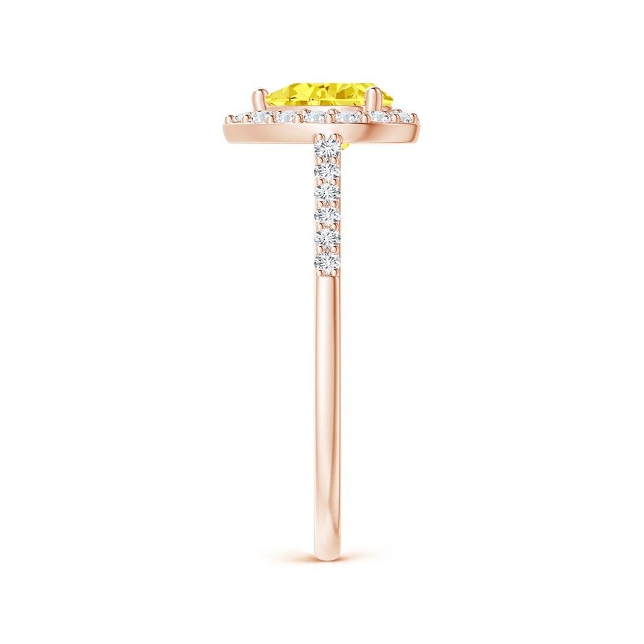 7x5mm Labgrown Pear-Shaped Lab-Grown Fancy Intense Yellow Diamond Halo Engagement Ring with Accents in Rose Gold side 299