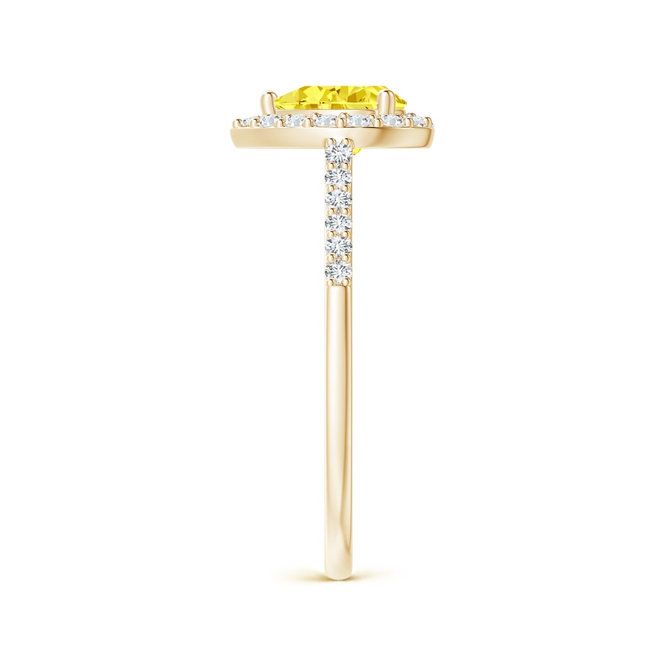 7x5mm Labgrown Pear-Shaped Lab-Grown Fancy Intense Yellow Diamond Halo Engagement Ring with Accents in Yellow Gold side 299