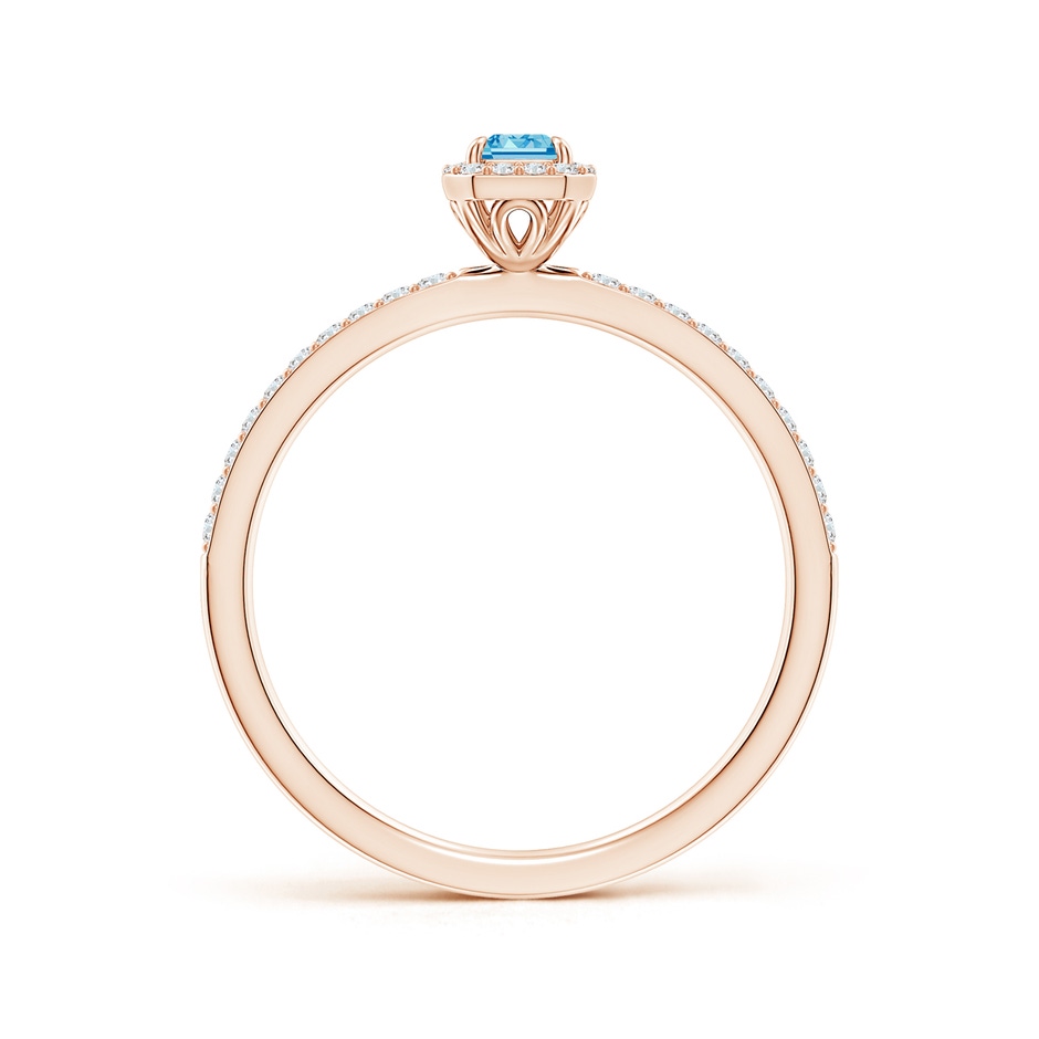 5x3mm Labgrown Emerald-Cut Lab-Grown Fancy Intense Blue Diamond Halo Engagement Ring in 18K Rose Gold side 199