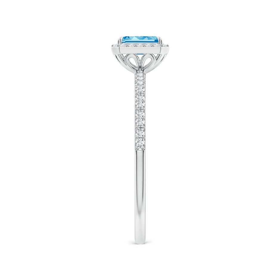 5x3mm Labgrown Emerald-Cut Lab-Grown Fancy Intense Blue Diamond Halo Engagement Ring in 18K White Gold side 299