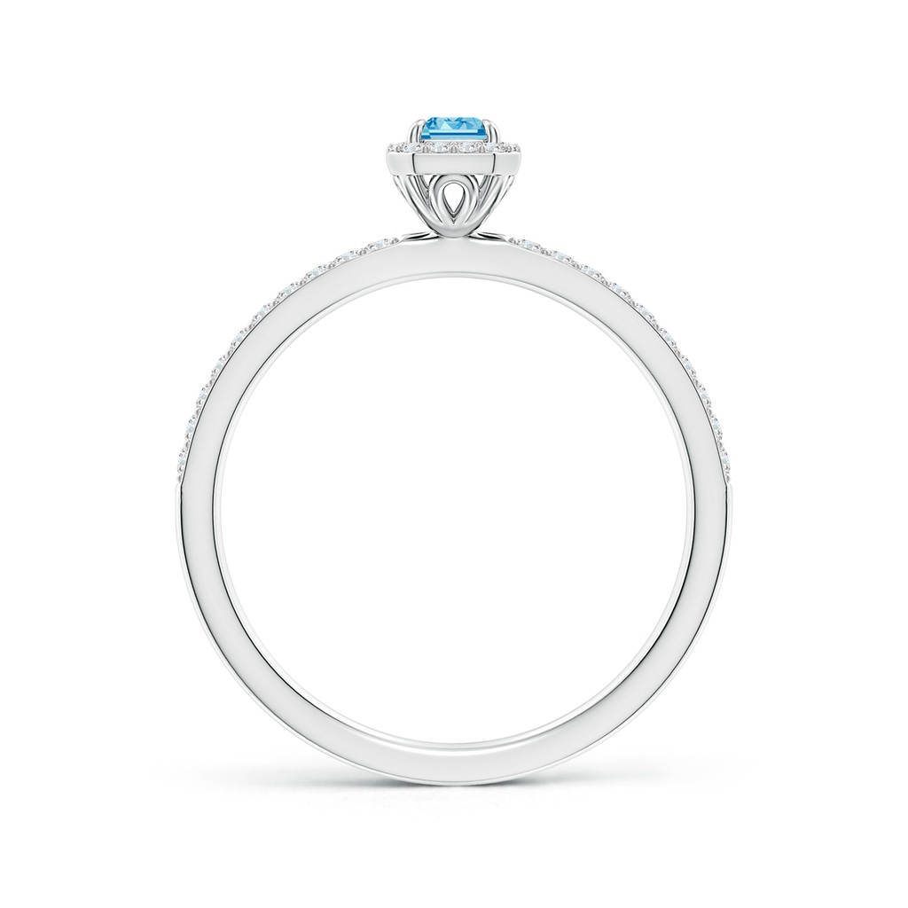 5x3mm Labgrown Emerald-Cut Lab-Grown Fancy Intense Blue Diamond Halo Engagement Ring in White Gold - side 199