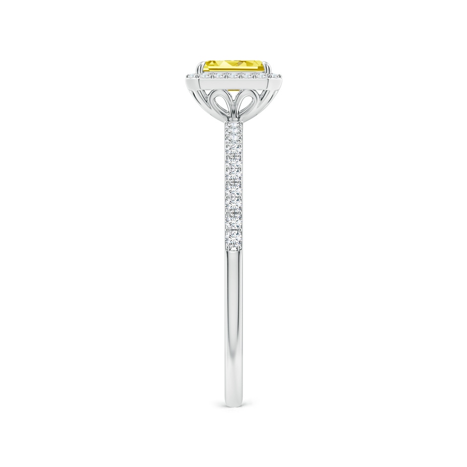 5x3mm Labgrown Emerald-Cut Lab-Grown Fancy Intense Yellow Diamond Halo Engagement Ring in 18K White Gold side 299