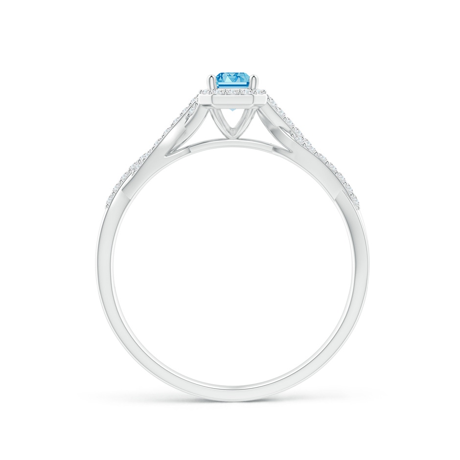 5x3mm Labgrown Emerald-Cut Lab-Grown Fancy Intense Blue Diamond Halo Twisted Shank Ring in White Gold side 199