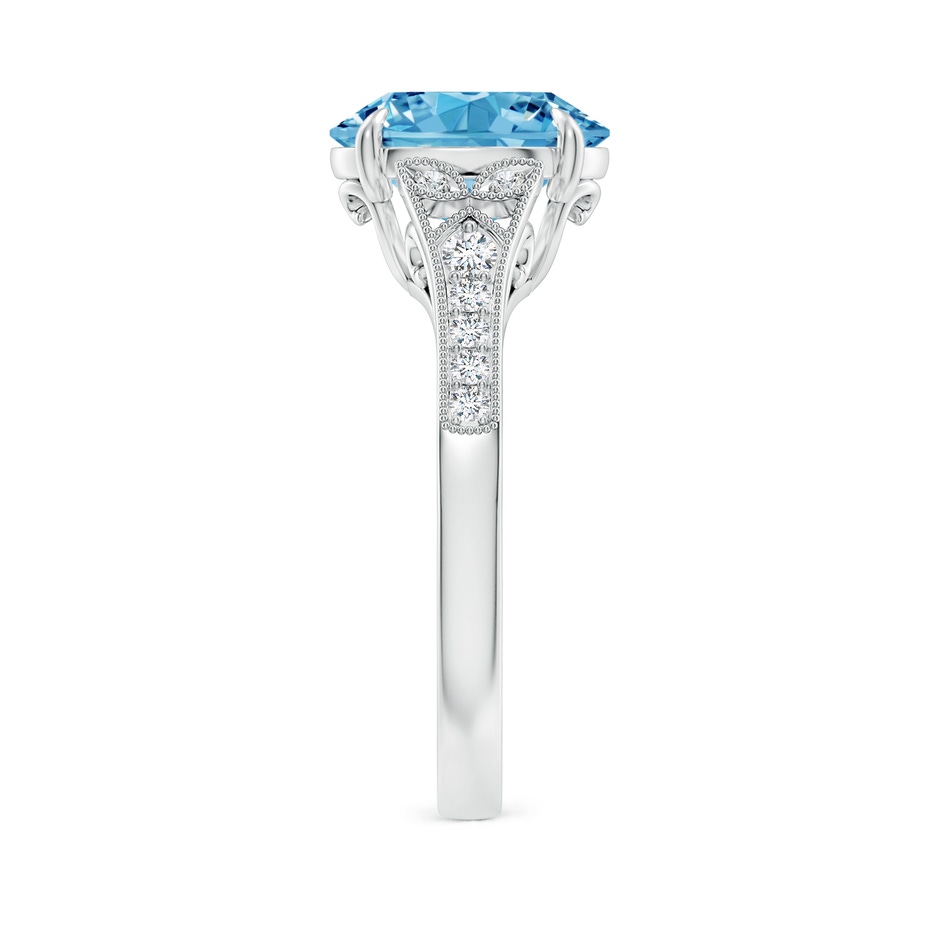 10x8mm Labgrown Aeon Vintage Inspired Oval Lab-Grown Fancy Intense Blue Diamond Solitaire Engagement Ring with Milgrain in P950 Platinum side 299