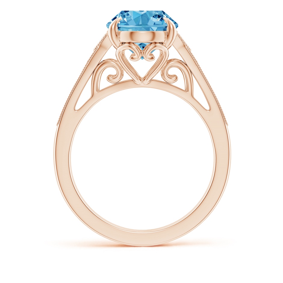 12x8mm Labgrown Aeon Vintage Inspired Oval Lab-Grown Fancy Intense Blue Diamond Solitaire Engagement Ring with Milgrain in Rose Gold side 199