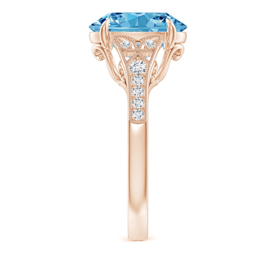 12x8mm Labgrown Aeon Vintage Inspired Oval Lab-Grown Fancy Intense Blue Diamond Solitaire Engagement Ring with Milgrain in Rose Gold side 299