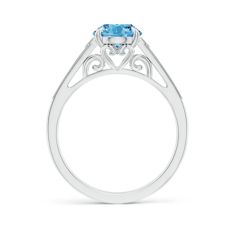 9x7mm Labgrown Aeon Vintage Inspired Oval Lab-Grown Fancy Intense Blue Diamond Solitaire Engagement Ring with Milgrain in P950 Platinum side 199