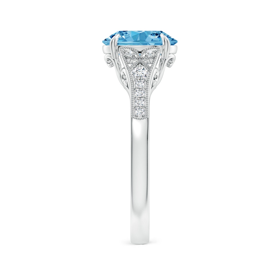 9x7mm Labgrown Aeon Vintage Inspired Oval Lab-Grown Fancy Intense Blue Diamond Solitaire Engagement Ring with Milgrain in P950 Platinum side 299