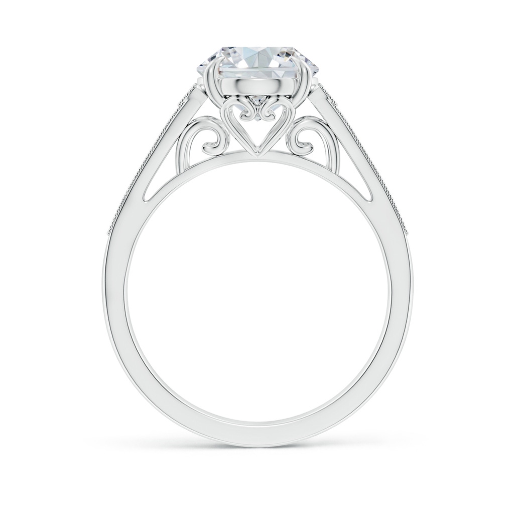 10x8mm FGVS Lab-Grown Aeon Vintage Inspired Oval Diamond Solitaire Engagement Ring with Milgrain in P950 Platinum - side 199