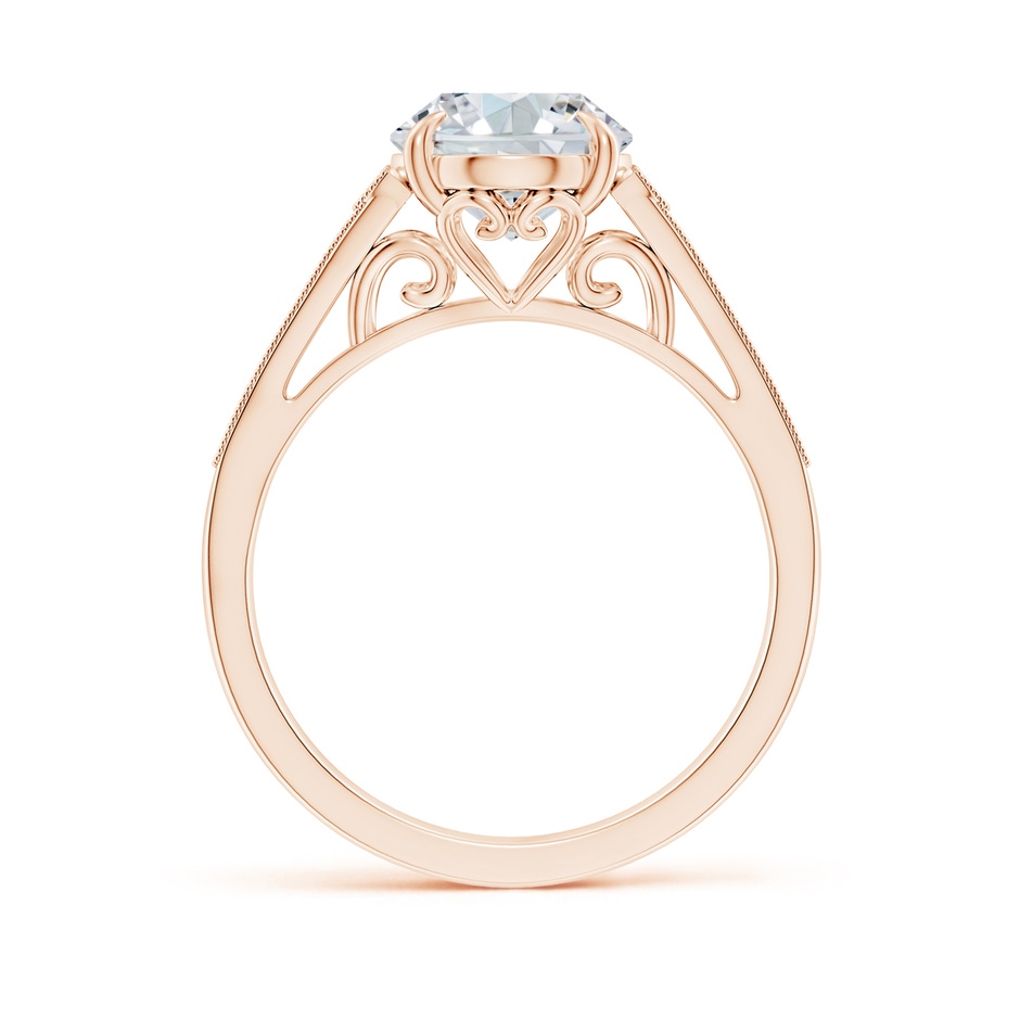10x8mm FGVS Lab-Grown Aeon Vintage Inspired Oval Diamond Solitaire Engagement Ring with Milgrain in Rose Gold side 199