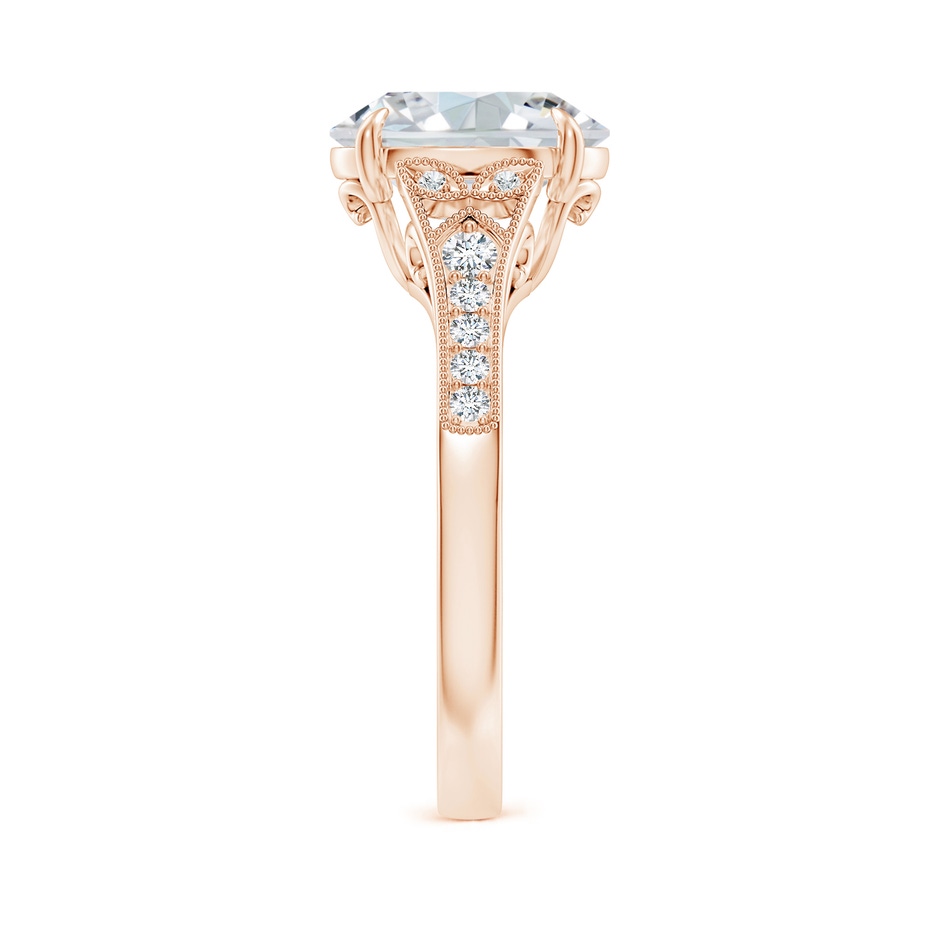 10x8mm FGVS Lab-Grown Aeon Vintage Inspired Oval Diamond Solitaire Engagement Ring with Milgrain in Rose Gold side 299