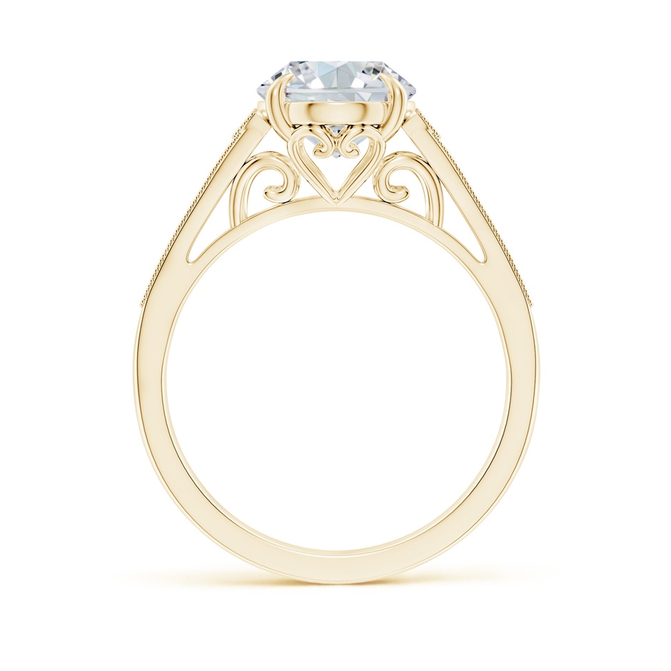 10x8mm FGVS Lab-Grown Aeon Vintage Inspired Oval Diamond Solitaire Engagement Ring with Milgrain in Yellow Gold side 199