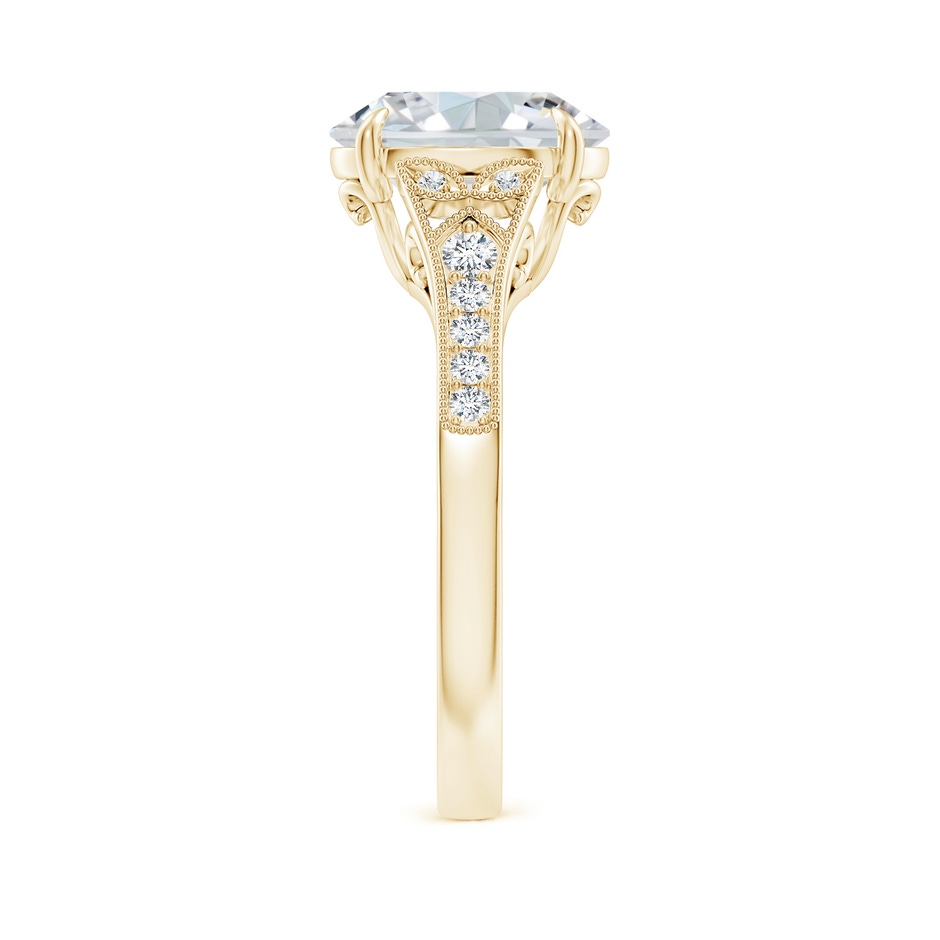 10x8mm FGVS Lab-Grown Aeon Vintage Inspired Oval Diamond Solitaire Engagement Ring with Milgrain in Yellow Gold side 299