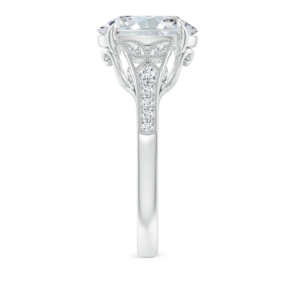 11.5x9mm FGVS Lab-Grown Aeon Vintage Inspired Oval Diamond Solitaire Engagement Ring with Milgrain in White Gold side 299