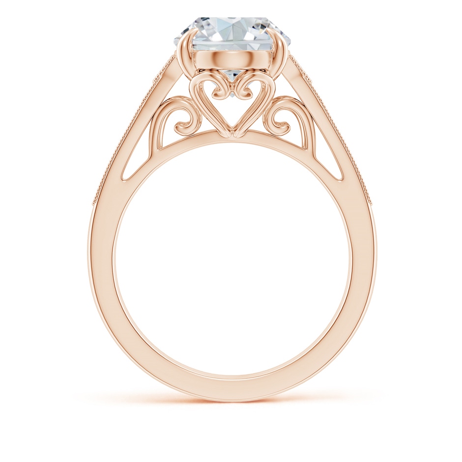 12x8mm FGVS Lab-Grown Aeon Vintage Inspired Oval Diamond Solitaire Engagement Ring with Milgrain in Rose Gold side 199