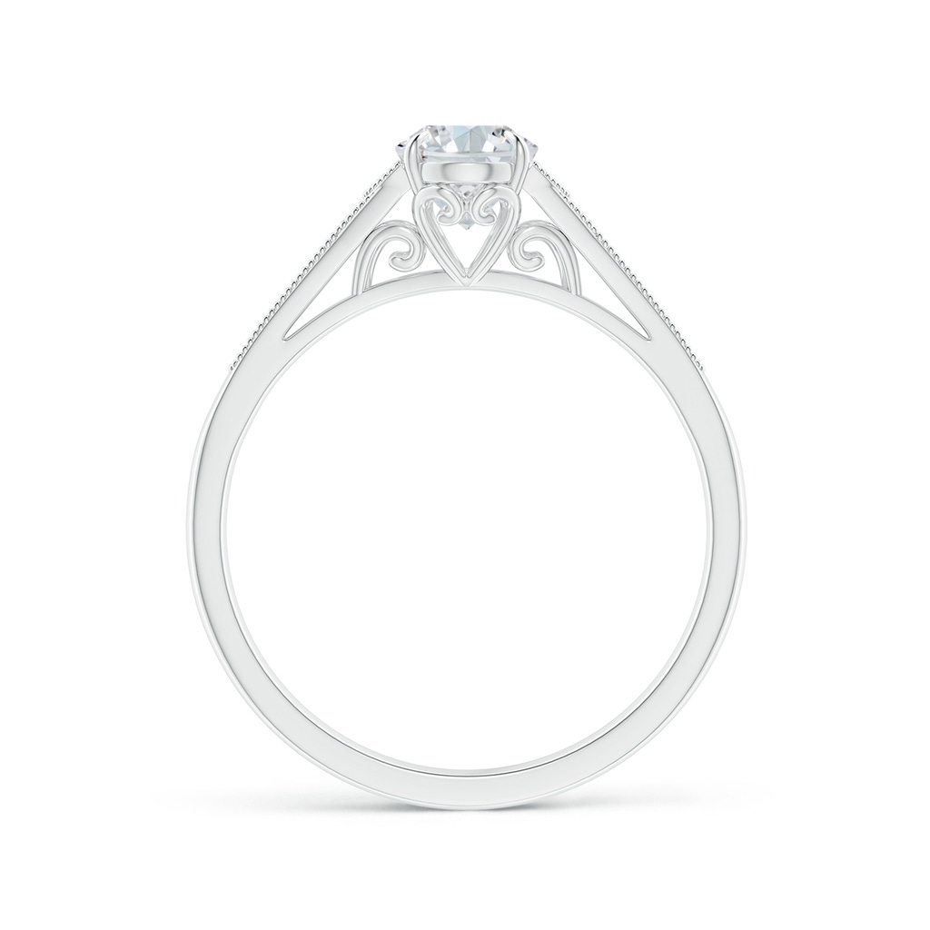 7x5mm FGVS Lab-Grown Aeon Vintage Inspired Oval Diamond Solitaire Engagement Ring with Milgrain in White Gold Side 199