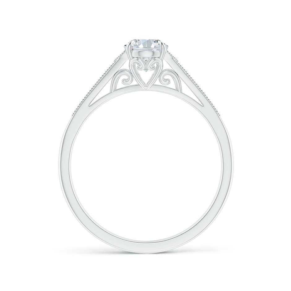 7x5mm FGVS Lab-Grown Aeon Vintage Inspired Oval Diamond Solitaire Engagement Ring with Milgrain in White Gold side 199