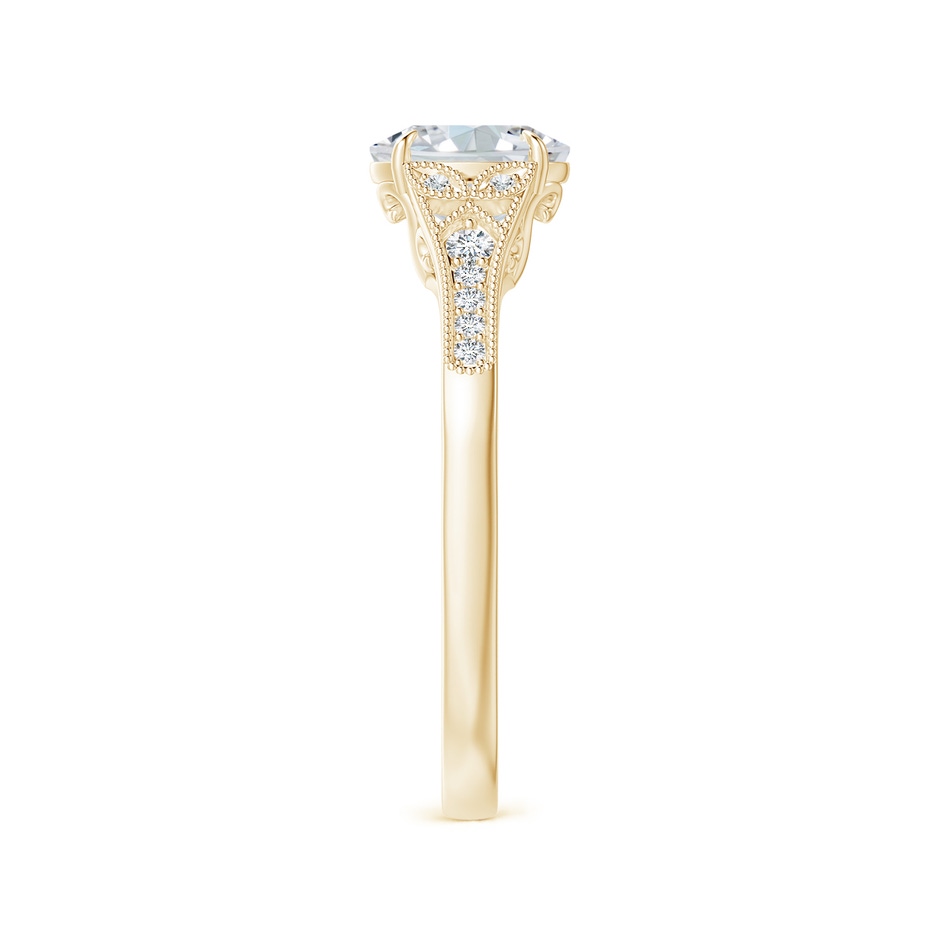 7x5mm FGVS Lab-Grown Aeon Vintage Inspired Oval Diamond Solitaire Engagement Ring with Milgrain in Yellow Gold side 299