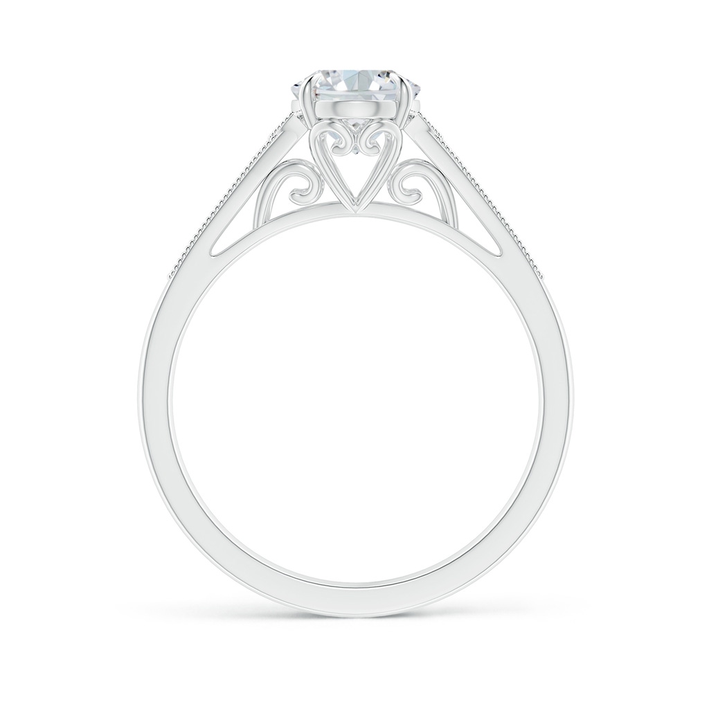 8x6mm FGVS Lab-Grown Aeon Vintage Inspired Oval Diamond Solitaire Engagement Ring with Milgrain in White Gold - side 199