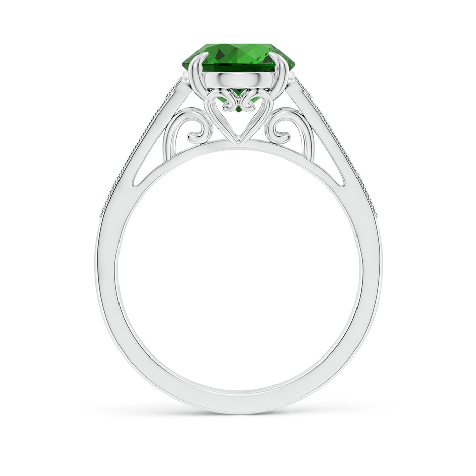 10x8mm Labgrown Lab-Grown Aeon Vintage Inspired Oval Emerald Solitaire Engagement Ring with Milgrain in White Gold side 199
