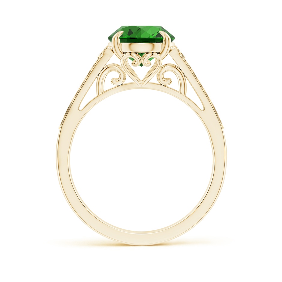 10x8mm Labgrown Lab-Grown Aeon Vintage Inspired Oval Emerald Solitaire Engagement Ring with Milgrain in Yellow Gold side 199