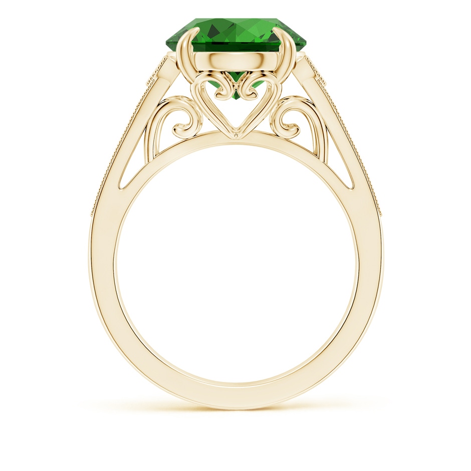 12x10mm Labgrown Lab-Grown Aeon Vintage Inspired Oval Emerald Solitaire Engagement Ring with Milgrain in Yellow Gold side 199