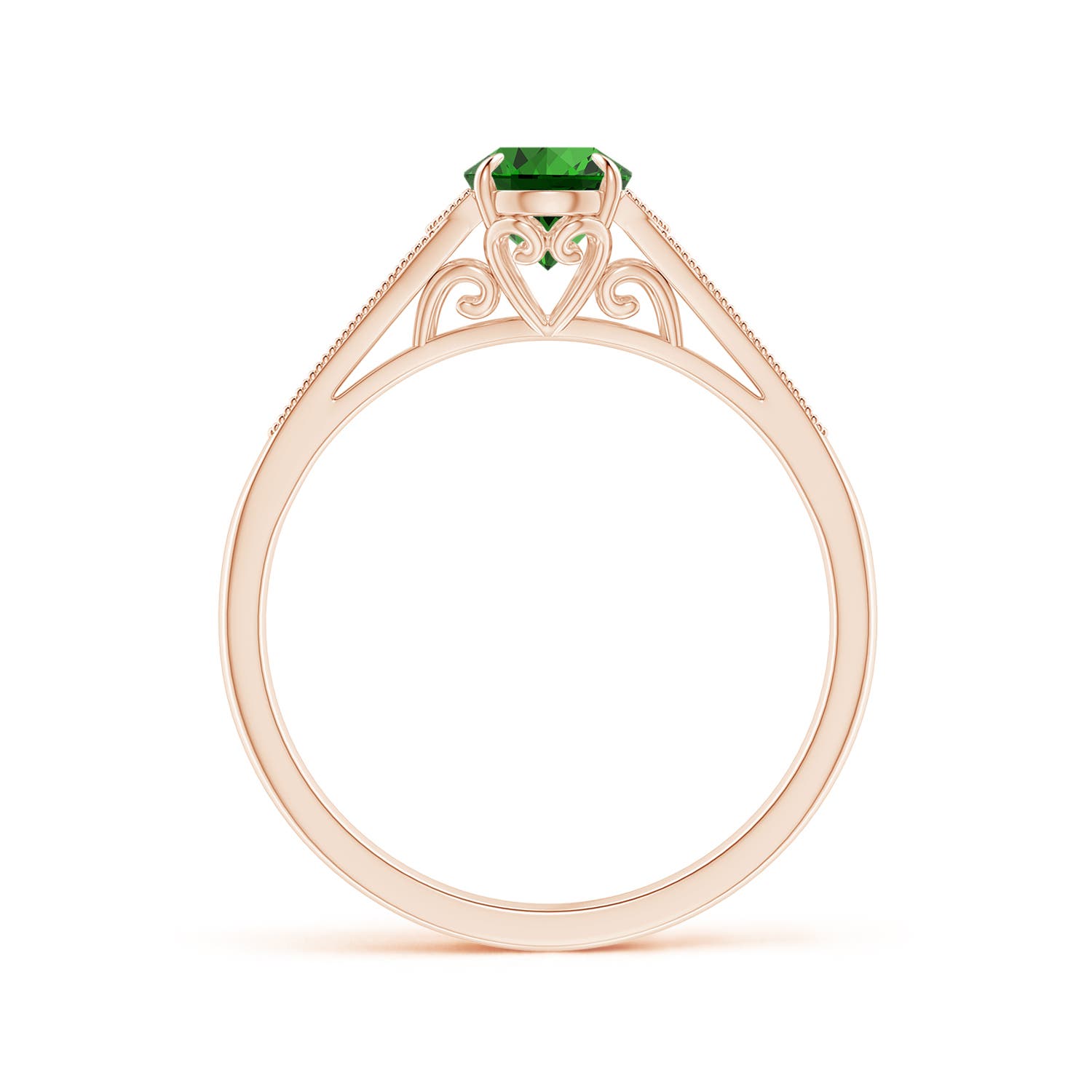 Premium - Lab-Grown Emerald / 0.77 CT / 18 KT Rose Gold