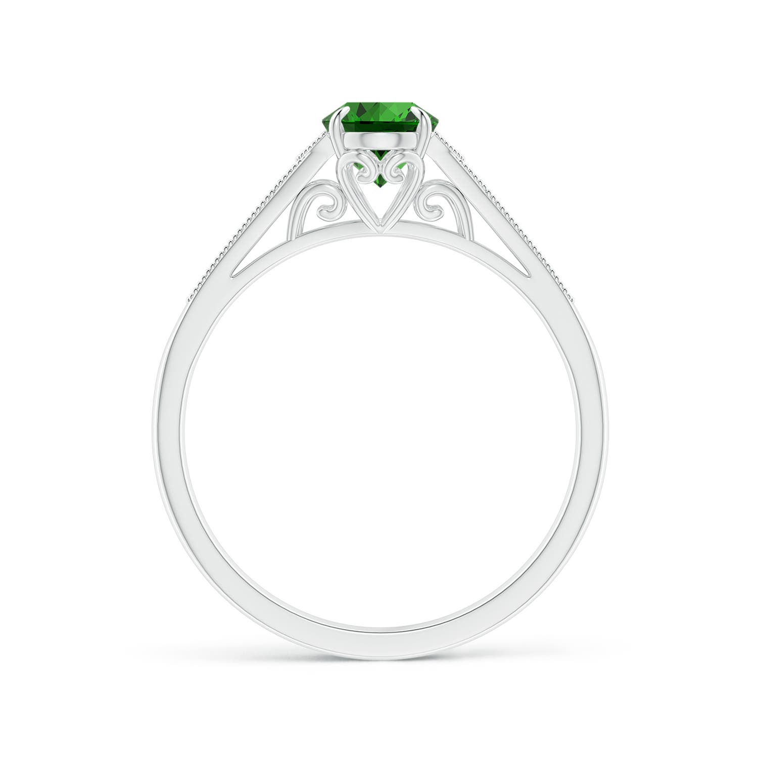 Premium - Lab-Grown Emerald / 0.77 CT / 18 KT White Gold