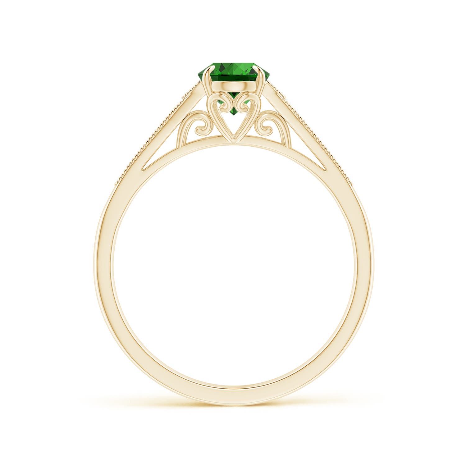 Premium - Lab-Grown Emerald / 0.77 CT / 18 KT Yellow Gold