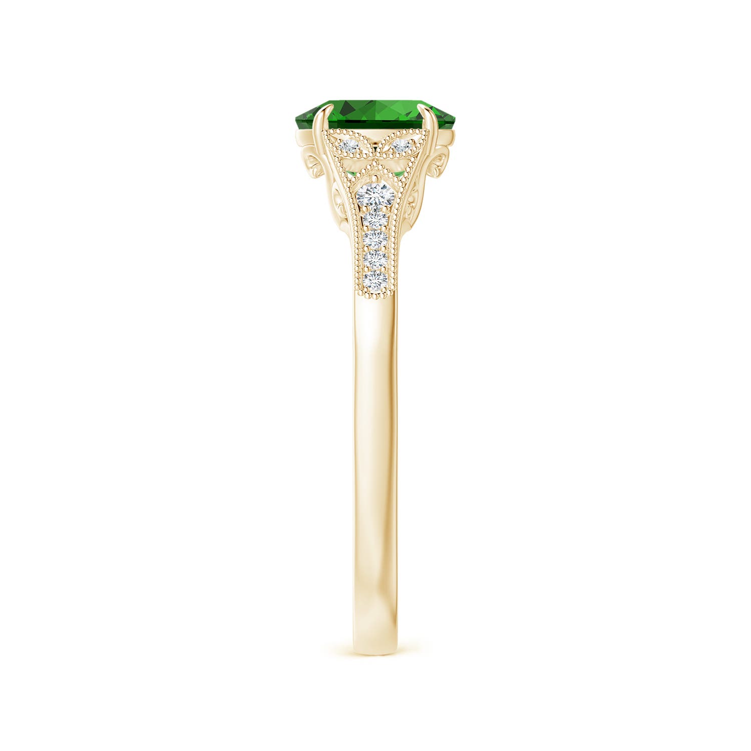 Premium - Lab-Grown Emerald / 0.77 CT / 18 KT Yellow Gold