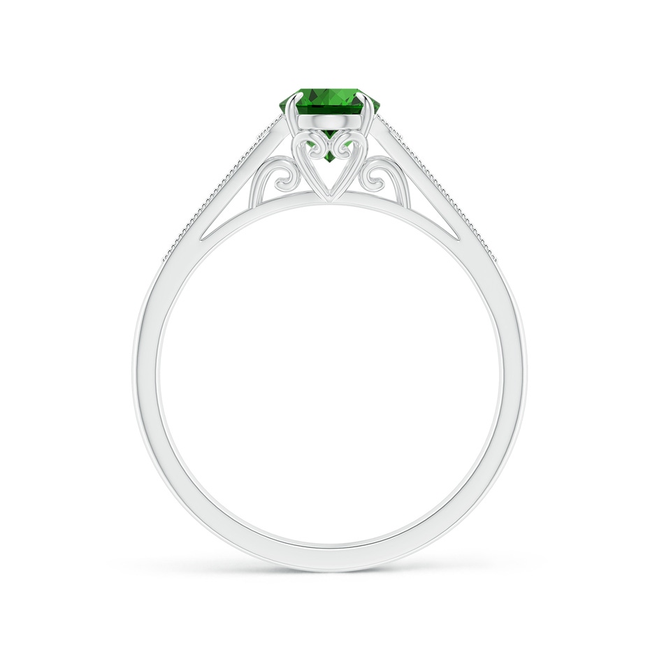 7x5mm Labgrown Lab-Grown Aeon Vintage Inspired Oval Emerald Solitaire Engagement Ring with Milgrain in White Gold side 199