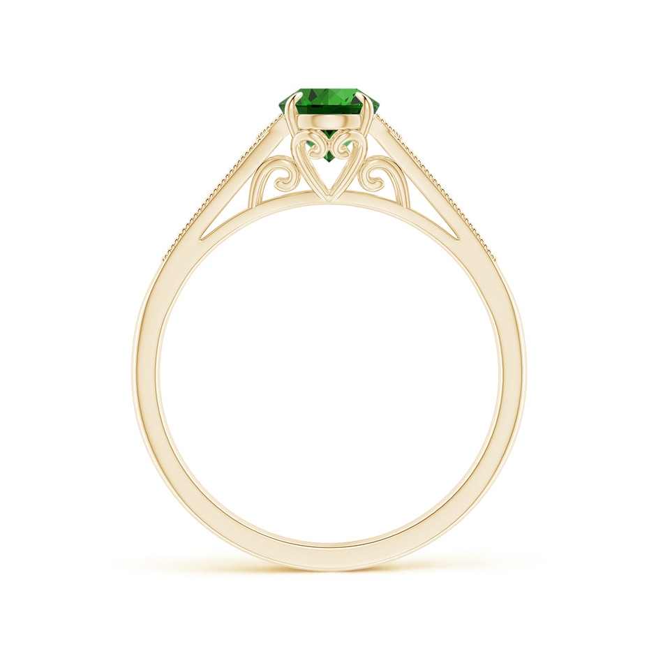 7x5mm Labgrown Lab-Grown Aeon Vintage Inspired Oval Emerald Solitaire Engagement Ring with Milgrain in Yellow Gold side 199