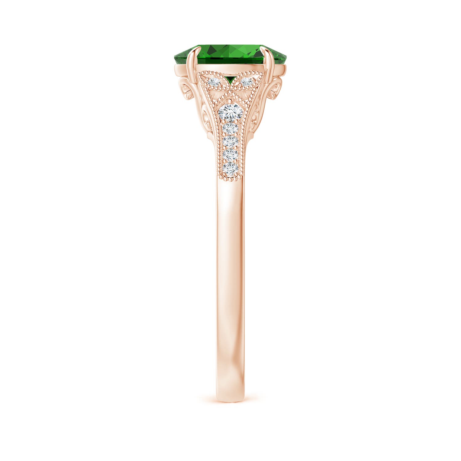 Premium - Lab-Grown Emerald / 1.24 CT / 18 KT Rose Gold