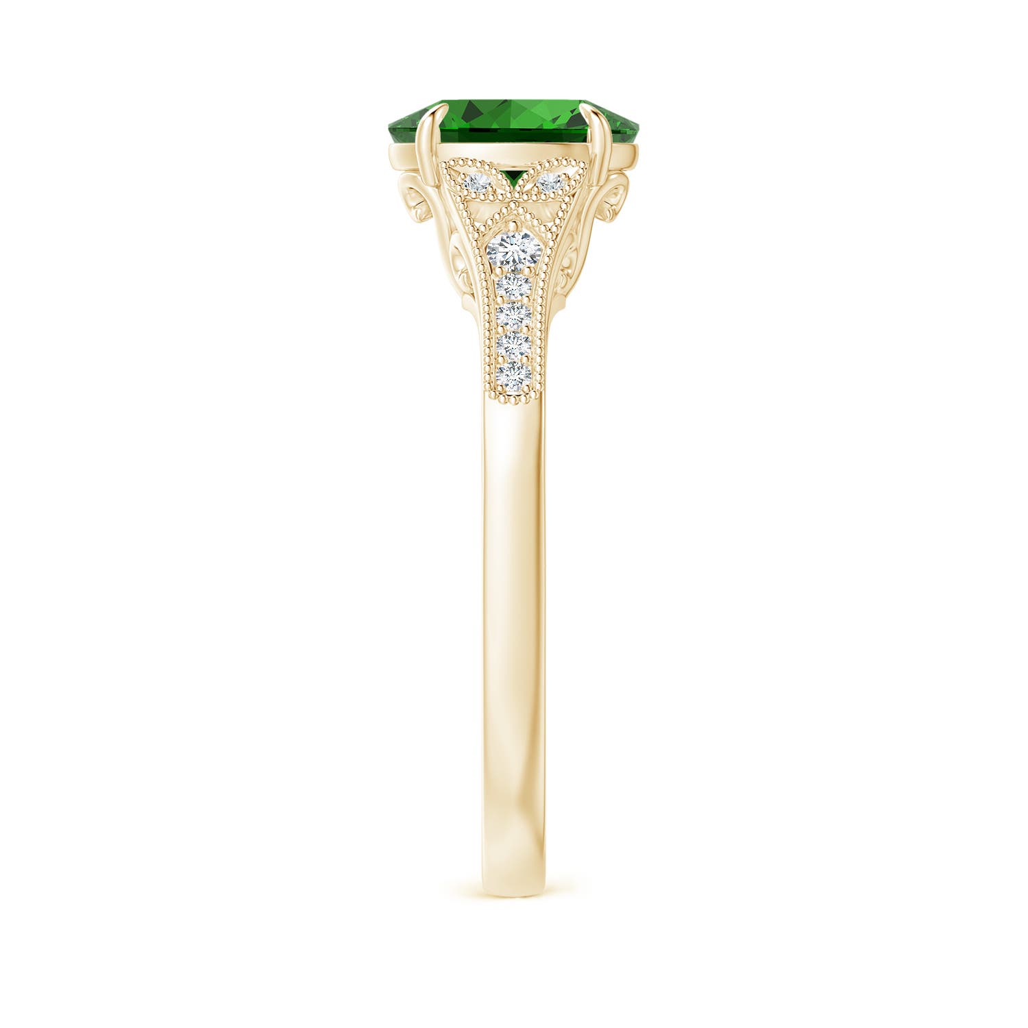 Premium - Lab-Grown Emerald / 1.24 CT / 18 KT Yellow Gold